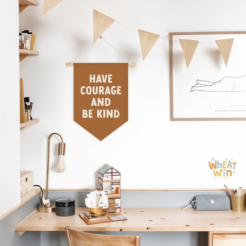Wheatwin Classroom Motivational Have Courage and Be Kind Wall Hanging Pennant Flag Banner, Inspirational Wall Decor for Kids Toddler Nursery Bedroom Playroom 15x11 Inch - Image 4